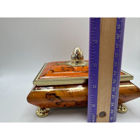 Vintage Confectionary Tin Box Blue Bird Harry Vincent LTD Orange England Britain - Picture 13 of 13